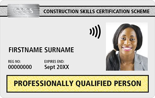 Buy Professionally Qualified Person CSCS card